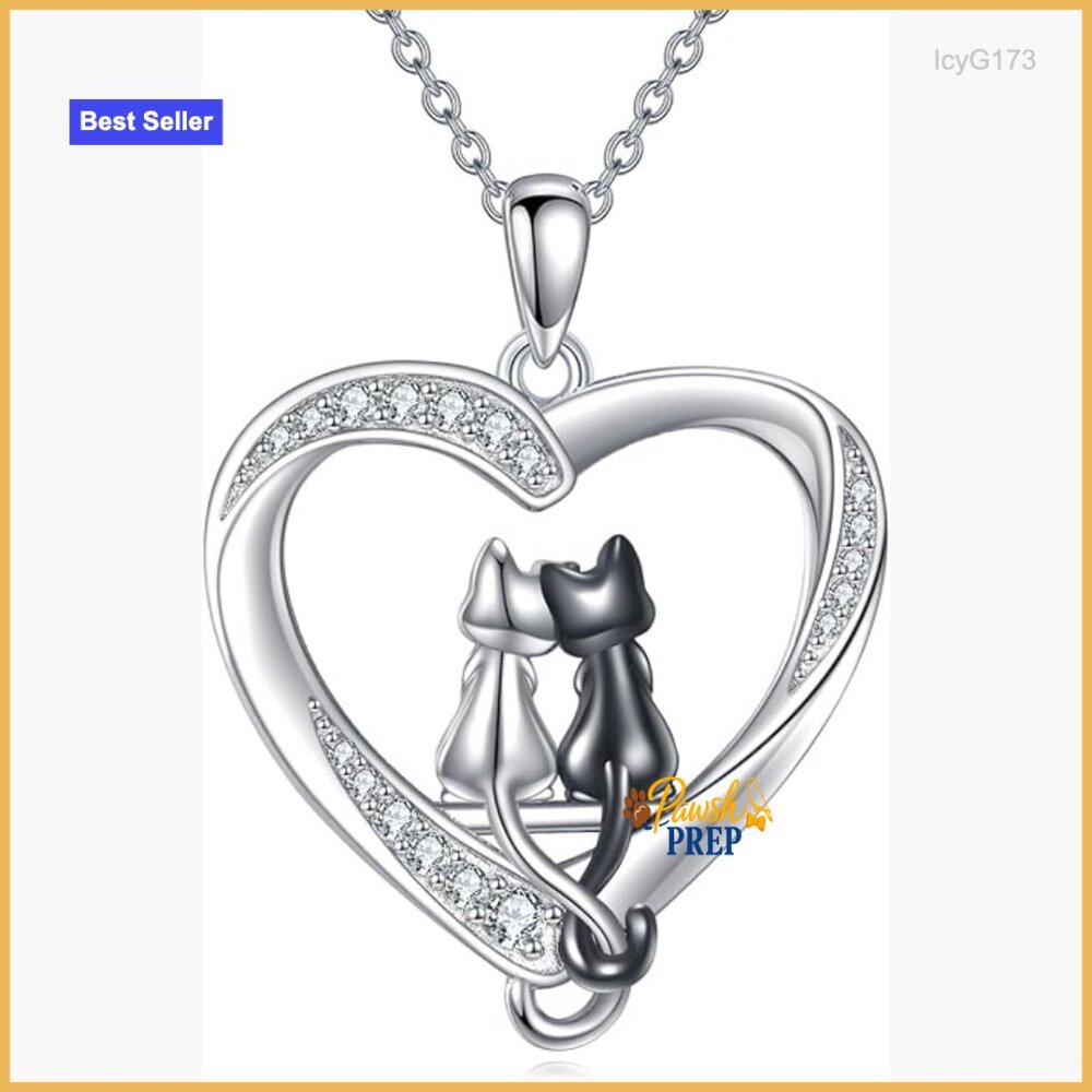 Sterling Silver Cat Pendant Necklace with Rose Quartz Pearl